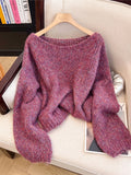 Special Counter Withdraws The Big-Name Shearing Women's Color Sweater Women's Autumn And Winter New Loose Soft Glutinous Temperament Top