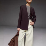 Set Anola Red Jane Extravagance Elegant Collarless Cone Trousers In Autumn And Winter Suit