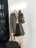 Spring New Writer's Set Aer Gas Field Full Open TR Twill Texture Short Trench Coat Broad Leg Trousers