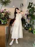 New Chinese Women's Short-Sleeved Broken Floral Dress Women's Summer High-End Temperament To Close The Waist Thin Gentle Style Long Skirt