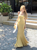 Style Of The Royal Sister Swing With Dress Women Summer Sexy French Seaside Vacation Fishtail Ass Long Dress