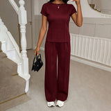 Holiday Short-Sleeved T-Shirt Casual Long Pants Two Sets Of Women's 2026 Summer