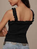 Explosion Design Wood Ear Bow Sling Women's 2025 Sweet Spicy Pure Threaded Waistcoat