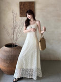 Pure Style Embroidery Sling Dress Women 2026 Summer New Temperament Fashion Waist Thin Chic Dress Tide