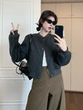 Vintage Fashion Jacket Women's Spring 2026 New Baseball Suit Loose Thin Buckle Minimal Coat