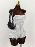 New Solid-Color INS Body-Repair Sexy Chest-Slaming Elastic Dew-Soliding Su-Otico Personality Jumpsuit