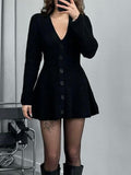 Dili Fashion Casual Long-Sleeved Sweater Dress Wool Women's Clothing 2025 Autumn