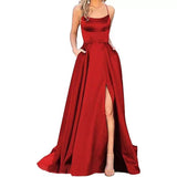 2026 New Bridesmaids Dress Long Dress Small Tailings Slings Solid Party Evening Dress