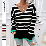 Dili Casual Holiday Wind Bumps Striped Long-Sleeved Sweater Women's Clothing 2025 Spring And Summer