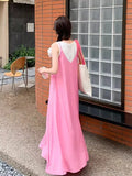 Sanya Travel Wears Pink Dopamine French Sleeveless Suspension Dress Seaside Vacation Vacation