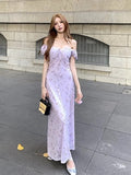 French Floral Short-Sleeved Dress Women 2026 Summer New Temperament To Show Thin Bubble Sleeve Tea Breaker Dress