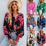 Dili Women's Clothing Color Printing Shirt 2025 Autumn And Winter Long-Sleeved Clad