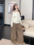 Gentle Wind Shoulder-To-Shoulder Soft Sweater Woman 2026 Early Autumn Sweet Knitted Shirt