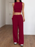 Dili Casual Simple Style Sleeveless Vest Straight Trousers Set Women's Clothing 2025 Spring And Summer
