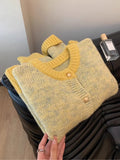 Small Fragrant Yellow Short Sweater Coat Women's Spring And Autumn New Lazy Wind Small Autumn Knitted Shirt Top