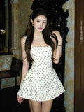 Rich Family Gold High-End Feeling Wave Point Sling Dress Gentle Temperament Waist Birthday Dress Fluffy Dress Woman Summer
