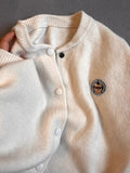 Soft Sticky Bear Embroidered Sweater Jacket Woman 2025 New Early Spring Round Collar Outside With Thick Knitted Shirt Top