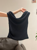 White Irregularly Short-Sleeved T-Shirt Girl 2026 Summer Super Look Ootd Repair Angle Shoulder Coat