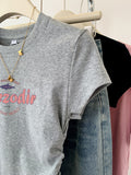 Pure Cotton Black Slimming Straight Shoulder Short-Sleeved T-Shirt Women's Summer 2025 New Burst On-Slamp Dress