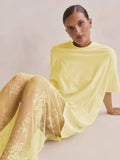 Dress 2025 New Loose Perspective Lace T-Shirt Long Women's Elegant Temperament High-Sense Skirt