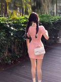 Pure Want To Close Waist Slim Slimid Dopamine Babes College Style Fake Two-Piece Hip Dress Dress Woman Summer