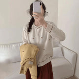 Korean Wearing Round-Neck Knitted Cardigan Women Early Autumn 2025 New Loose Thin Sweater Top Coat