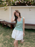 2026 Summer New Fashion U Tie Sling Vest Women's Seaside WearÐÞ-In-Sleeve-Free Small Top