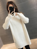 Mid-Long Sweater Woman 2025 New Autumn And Winter Dress Cover The Ass With A Loose Small Man's Bottom Shirt