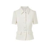 Summer New Short-Sleeved Collar Blazer Temperament Commuter Office Female Boss Wear