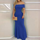 Dili 2025 Spring And Summer Temperament Famous Wind Pure Color High Waist Repair Evening Dress Dress Dress Women's Dress