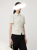 Summer New Short-Sleeved Collar Blazer Temperament Commuter Office Female Boss Wear