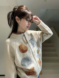 College Style Knitted Cardigan Women Autumn And Winter Miu Sweater Coat Korean Zippered Tidly Taut Loose Lazy T-Shirt