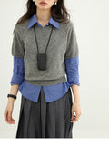 Hidzy Prep Students Retro Temperament Wrinkle Shirts With Thin Tops For Many Seasons Wearing Plaid Shirts
