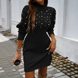Dili Women's Clothing 2025 Autumn And Winter Temperament Elegant Windy Bag Ass Sweater Dress