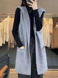 Mid-Long Vest Coat Women's Spring And Autumn Winter 2025 New Foreign Wear Fashion European Hooded Vest Vest