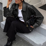 Dili Casual Holiday Long-Sleeved Jacket Leather Jacket Women's 2025 Autumn And Winter