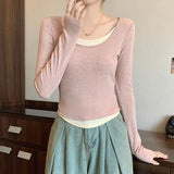 Wear A Small Shirt T-Shirt Girl In Autumn And Winter To Fight Irregular U Collar Long Sleeve Collar Collar Collar Collar Collar Collar Collar Collar Collar Collar Collar Collar Collar Collar Collar Collar Collar Collar