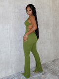 Autumn 2025 New Neck Repair T-Tie With Bare Back Sexy Babes Thorn Trousers Jumpsuit Woman