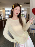 Ice Silk T-Shirt 2026 Summer New Loose Outside Girls Collar Leisure Retro Long-Sleeved Sunscreen Hoodie