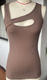 2025 Summer Incision Lady Waistlow Shirt Rib Sexy Hottie Basic Girl T-Shirt