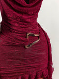 New Solid Color Hanging Neck Dew Low Tie With Metal Body Repair Sexy Ass Skirt Dress Woman