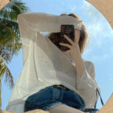 Loose Large-Size Summer Thin Outer V-Neck Sunscreen Shirt T-Shirt T-Shirt Hooded T-Shirt Hooded Hooded Hooded Hooded Hooded Girl