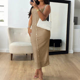 Dili Temperament Elegant Wind Button Bag Hip Dress Dress Women's Dress 2025 Autumn And Winter