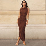 New Fashion-Sexual Dresses Metal Decorated Flavorless Sleeveless Buffet Dresses In Autumn 2025