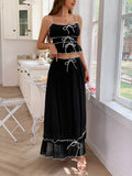 Dilu Vacation Leisure Seaside Atmosphere Feel Stylish Two-Piece Suit Woman 2025 Summer Small Sling Half Dress