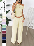 Dili Casual Holiday Vest Broad Leg Trousers Two Sets Of Women's Clothing 2025 Spring And Summer