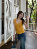 2026 Summer New Fashion U Tie Sling Vest Women's Seaside WearÐÞ-In-Sleeve-Free Small Top