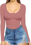 2025 Women's Low Round Collar Long Sleeve Sextender T-Shirt T-Shirt
