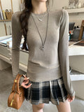Korean Oat Collar 2026 Autumn New Long-Sleeved T-Shirt Inside The Bottom Shirt To Repair The Lazy Temperament Of The Woman