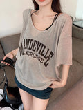 Loose Simple Letter Print Sun Protection Shirt Women's Summer Korean Version Of The Age Reduction Of Leisure In The Long Short-Sleeved Thin T-Shirt